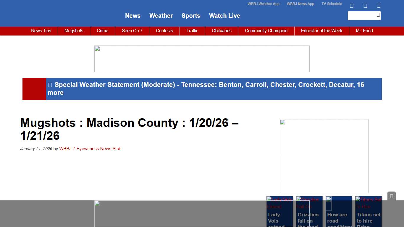 Mugshots : Madison County : 1/20/26 – 1/21/26 - WBBJ TV