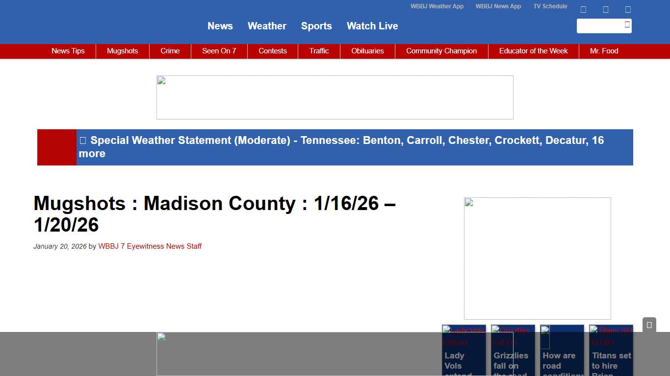 Mugshots : Madison County : 1/16/26 – 1/20/26 - WBBJ TV